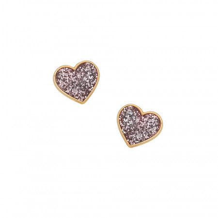 Boucles d'oreilles Coeur paillette Or  375°°° - VIS