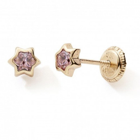 Boucles d'oreilles  ETOILE Rose Or 375°°° - VIS