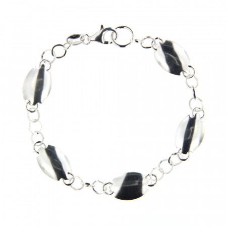 Bracelet Argent 5 OVALES pleins