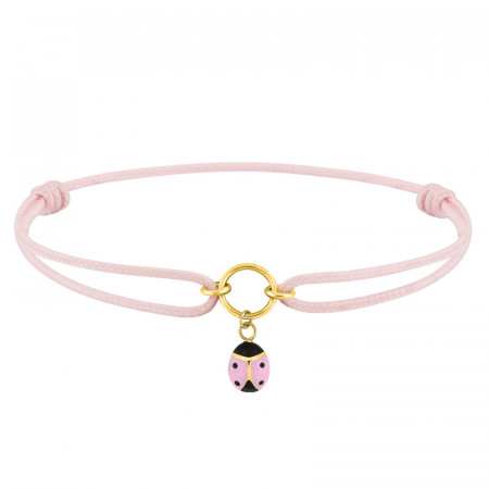 Bracelet COCCINELLE ROSE cordon & Or 375