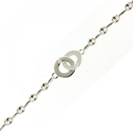 Bracelet menottes ronde argent massif GRAIN DE CAFE