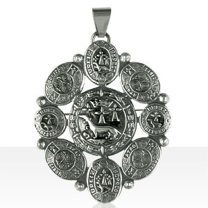 Médaille Argent OVALE HERMINE ENTOURAGE DISQUES RO