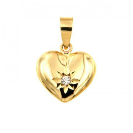 Pendentif  COEUR bombé Or 375°°° 