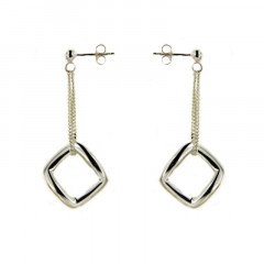 Boucles d'oreilles Carré Pendant Argent NEO DIA 