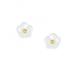 Boucles d'oreilles FLEUR Nacre en Or - fermoir vis