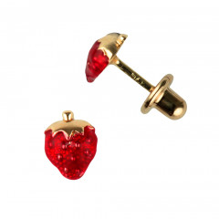 Boucles d'oreilles FRAISES Or 375°°° - VIS SECURITE