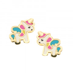 Boucles d'oreilles LICORNE Or 375°°° - VIS SECURITE