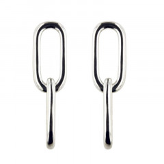 Boucles d'oreilles Ovales Argent OTO OVAL2 - Face double