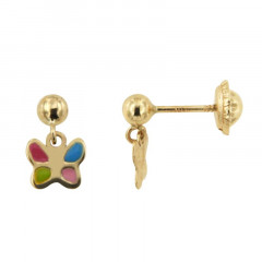 Boucles d'oreilles PAPILLON pampille Or 375°°° - VIS