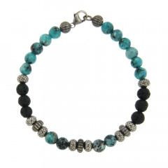 Bracelet Argent ANTIKA D6 Turquoise synt. 22cm