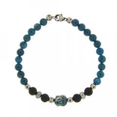 Bracelet Argent ANTIKA D6 Bouddha - Apatite 22cm