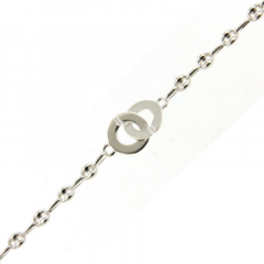 Bracelet menottes ronde argent massif GRAIN DE CAFE