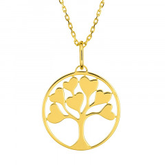 Collier ARBRE DE VIE COEUR AJOURE Or 375