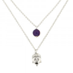 Collier Bouddha Argent & Pierre Naturelle CHAKRA