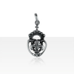 Pendentif Argent COEUR VENDEEN 3/FLEUR DE LYS