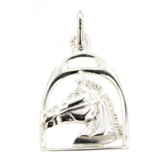 Pendentif Argent TETE LONGCHAMP/ETRIER                 